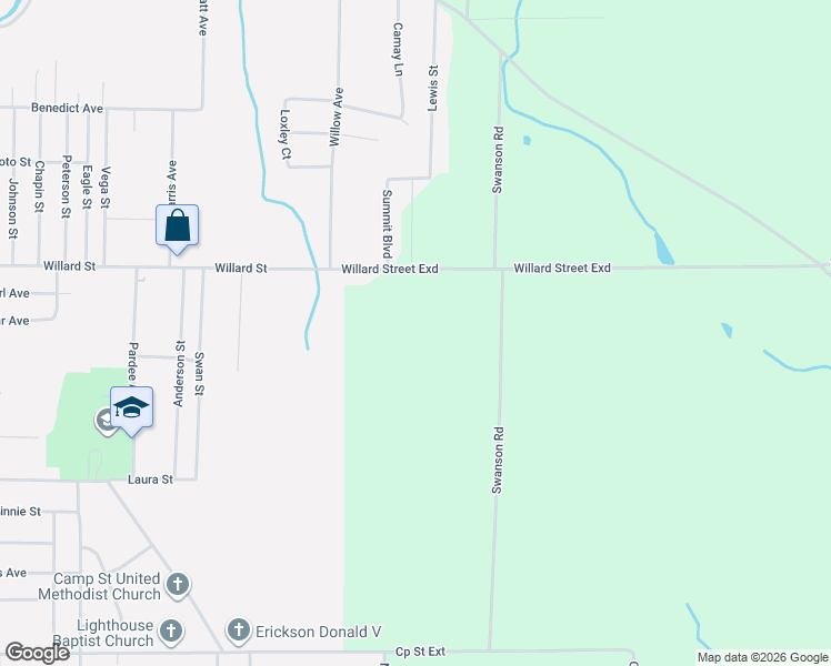 map of restaurants, bars, coffee shops, grocery stores, and more near 2215 Willard Street Exd in Jamestown