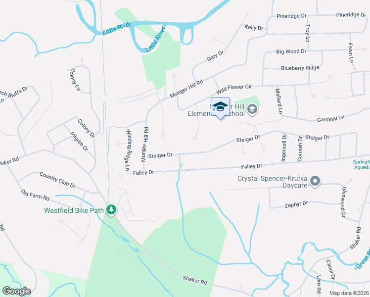 map of restaurants, bars, coffee shops, grocery stores, and more near 33 Raymond Circle in Westfield