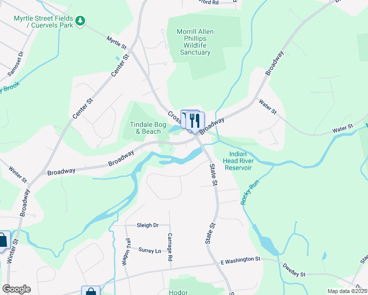 map of restaurants, bars, coffee shops, grocery stores, and more near 1170 Broadway in Hanover