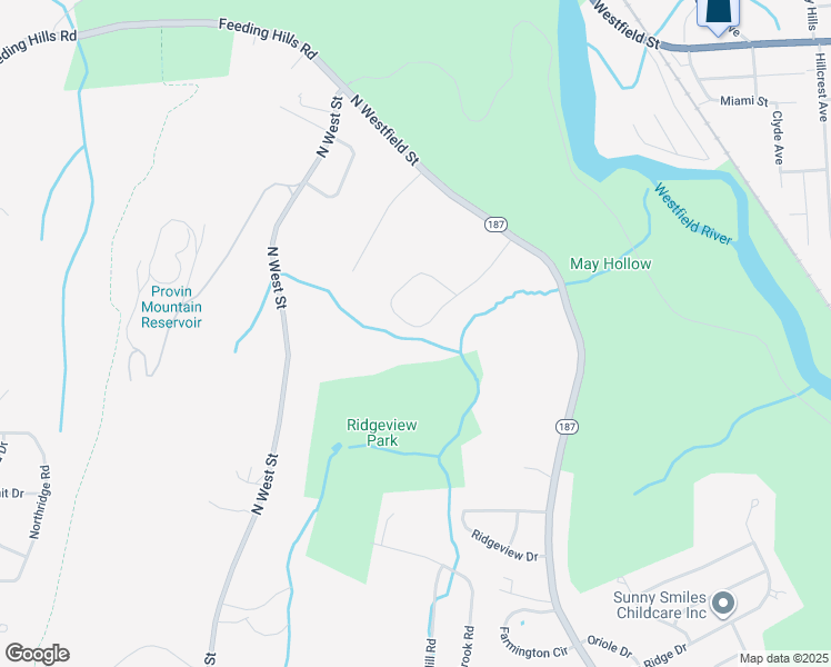 map of restaurants, bars, coffee shops, grocery stores, and more near 115 Parkedge Drive in Agawam