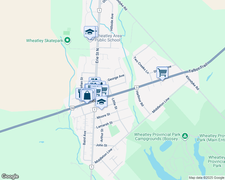 map of restaurants, bars, coffee shops, grocery stores, and more near 12 Little Street in Tilbury