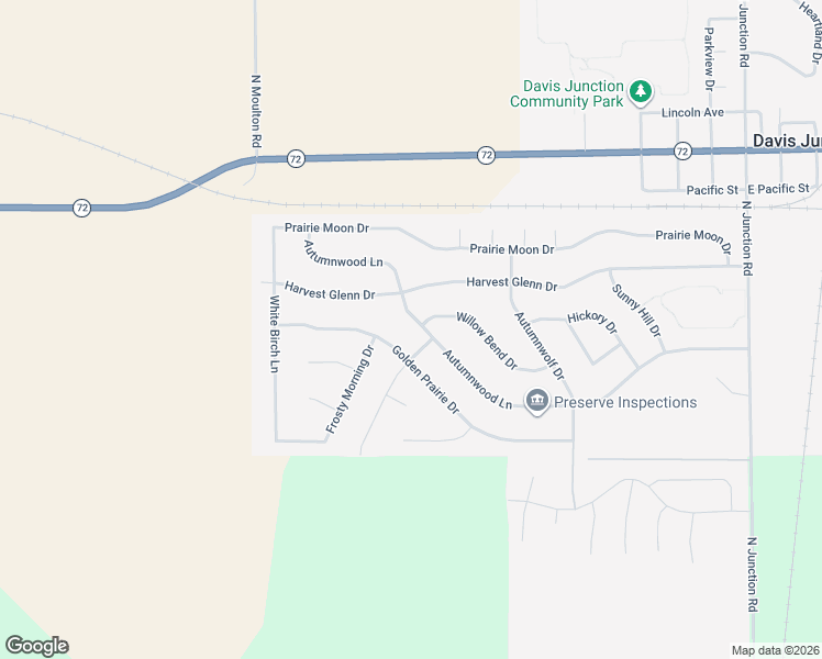map of restaurants, bars, coffee shops, grocery stores, and more near 745 Golden Prairie Drive in Davis Junction