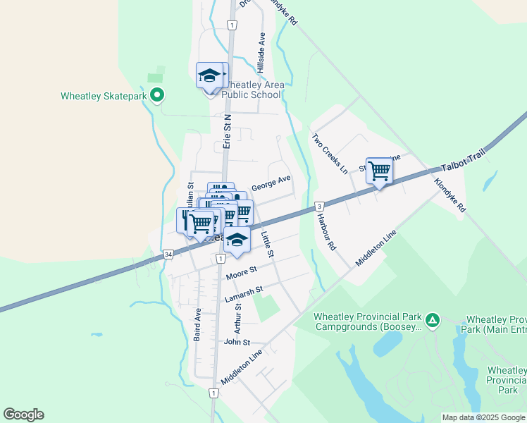 map of restaurants, bars, coffee shops, grocery stores, and more near 12 Little Street in Tilbury