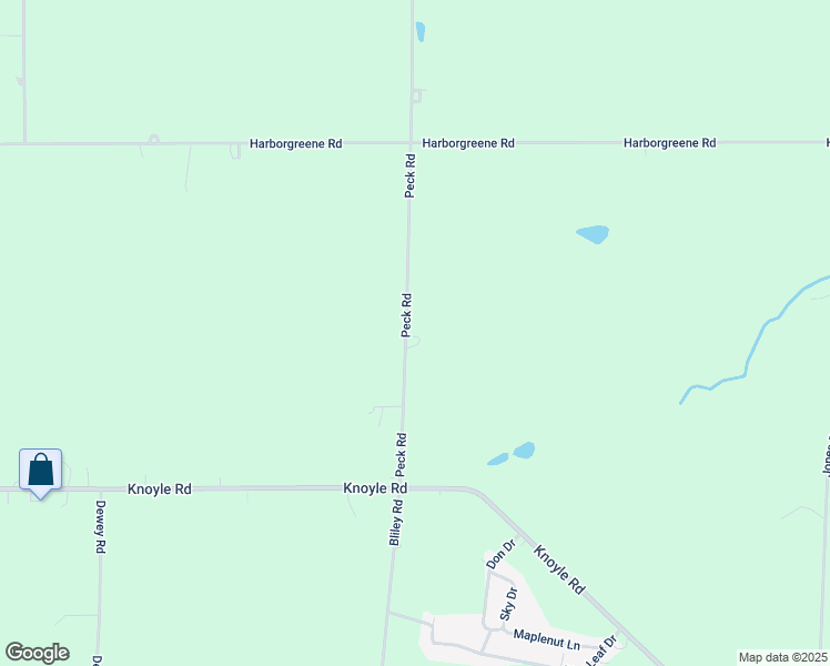 map of restaurants, bars, coffee shops, grocery stores, and more near 9415 Peck Road in Erie