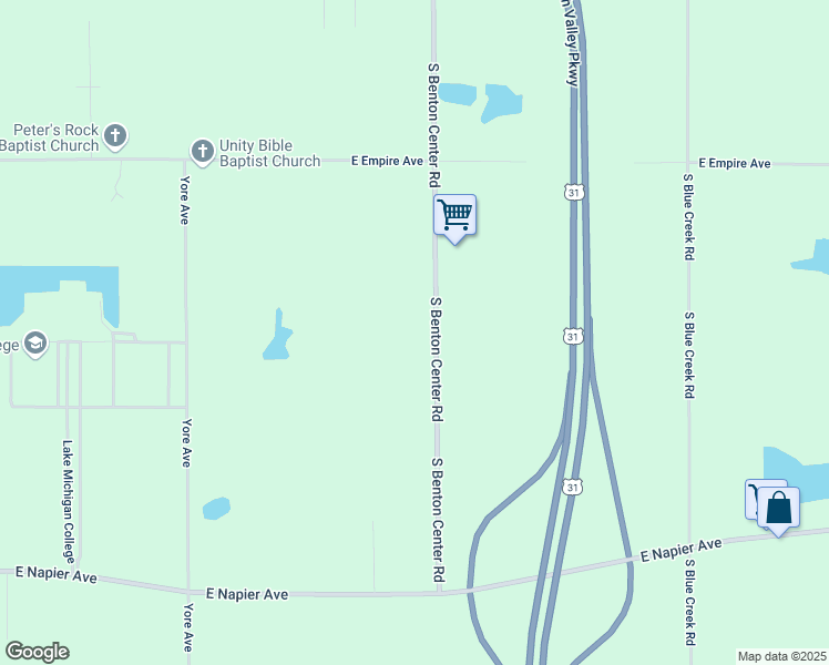 map of restaurants, bars, coffee shops, grocery stores, and more near 4758 South Benton Center Road in Benton Harbor