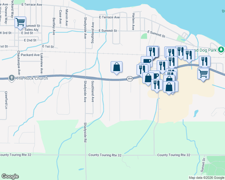 map of restaurants, bars, coffee shops, grocery stores, and more near 14 Lakecrest Avenue in Lakewood