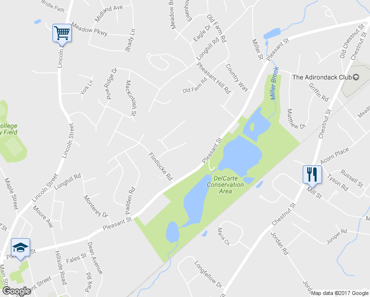 map of restaurants, bars, coffee shops, grocery stores, and more near 7 Arrowhead Lane in Franklin