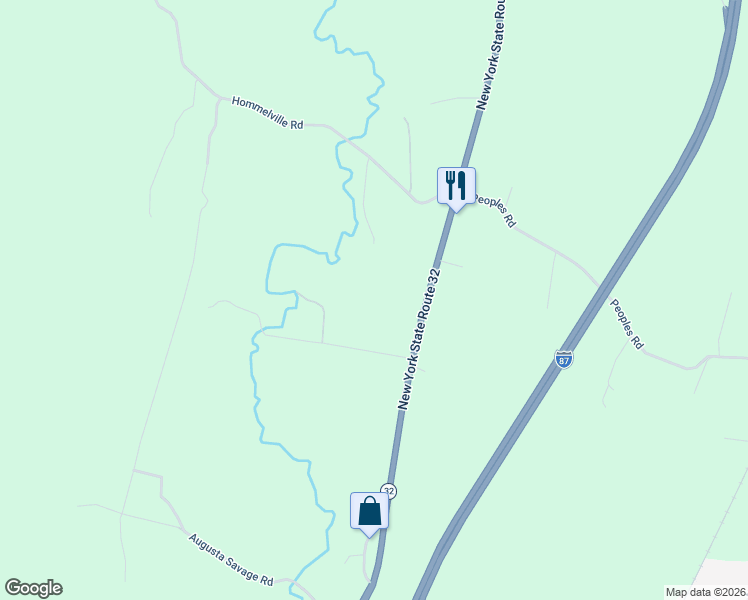map of restaurants, bars, coffee shops, grocery stores, and more near 32 Leonards Lane in Saugerties