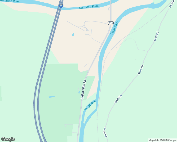 map of restaurants, bars, coffee shops, grocery stores, and more near Indian Hills Road in Painted Post