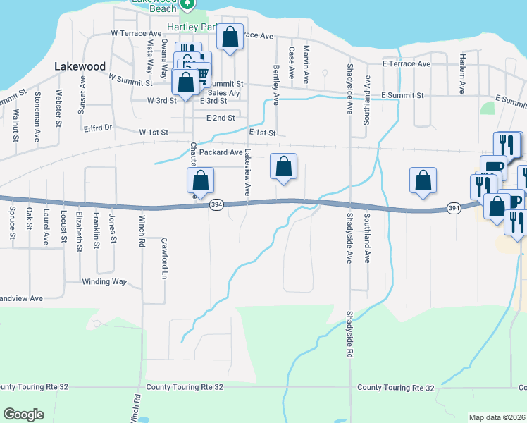 map of restaurants, bars, coffee shops, grocery stores, and more near 70 East Fairmount Avenue in Lakewood