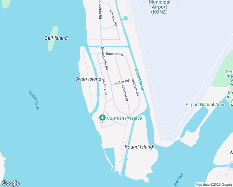 map of restaurants, bars, coffee shops, grocery stores, and more near 28675 Southpointe Road in Grosse Ile Township