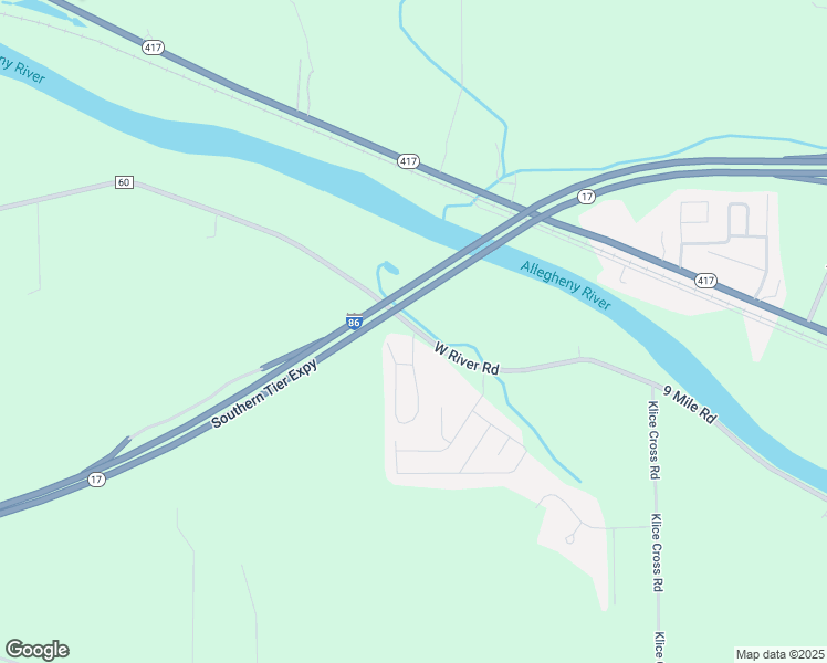 map of restaurants, bars, coffee shops, grocery stores, and more near 4101 South 9 Mile Road in Allegany