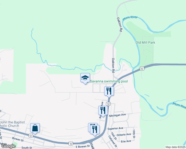 map of restaurants, bars, coffee shops, grocery stores, and more near Cragmoor Street in Savanna