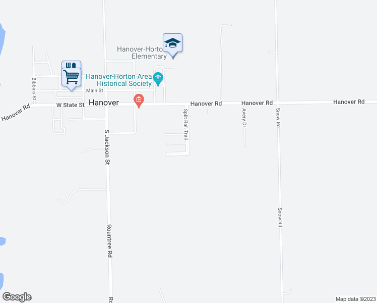 map of restaurants, bars, coffee shops, grocery stores, and more near 121 Split Rail Trail in Hanover