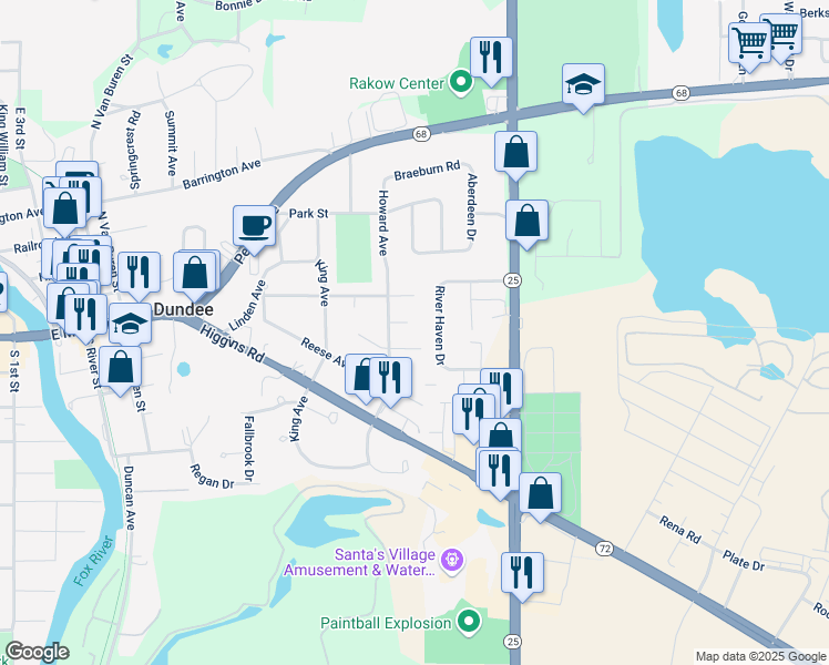 map of restaurants, bars, coffee shops, grocery stores, and more near 610 Wendt Avenue in East Dundee