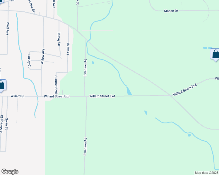 map of restaurants, bars, coffee shops, grocery stores, and more near 2096 Willard Street Exd in Jamestown