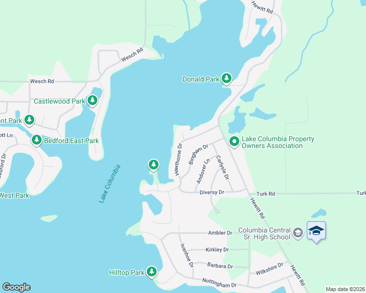 map of restaurants, bars, coffee shops, grocery stores, and more near 116 Hawthorne Drive in Brooklyn