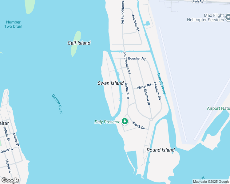 map of restaurants, bars, coffee shops, grocery stores, and more near 28589 Swan Island Drive in Grosse Ile Township