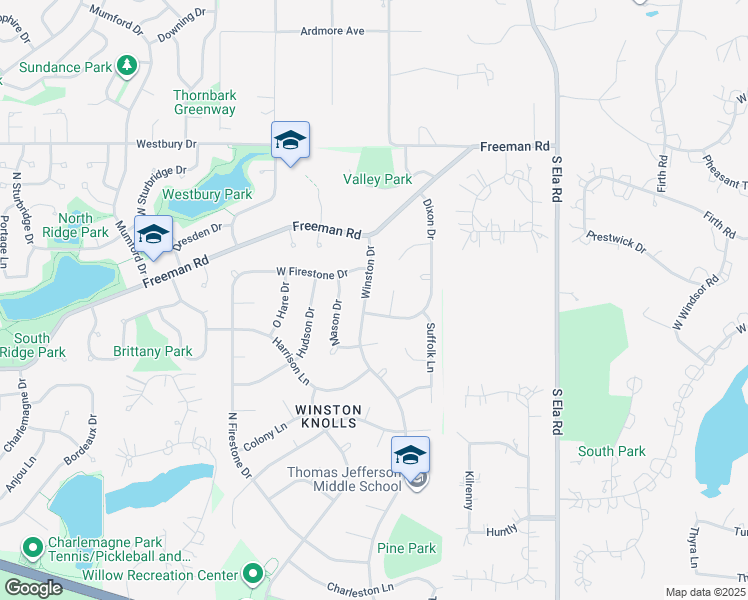 map of restaurants, bars, coffee shops, grocery stores, and more near 4170 Winston Drive in Hoffman Estates