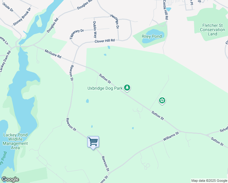 map of restaurants, bars, coffee shops, grocery stores, and more near 430 Sutton Street in Uxbridge