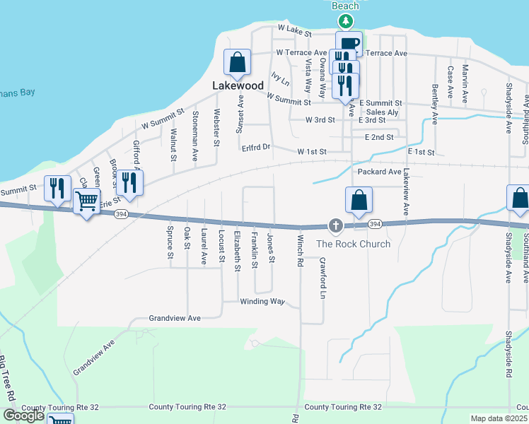 map of restaurants, bars, coffee shops, grocery stores, and more near 19 Hern Avenue in Lakewood