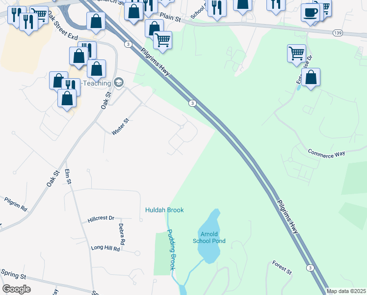 map of restaurants, bars, coffee shops, grocery stores, and more near 1000 Pembroke Woods Drive in Pembroke