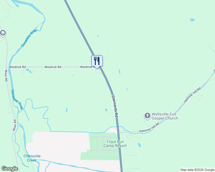 map of restaurants, bars, coffee shops, grocery stores, and more near 2283 New York 19 in Wellsville