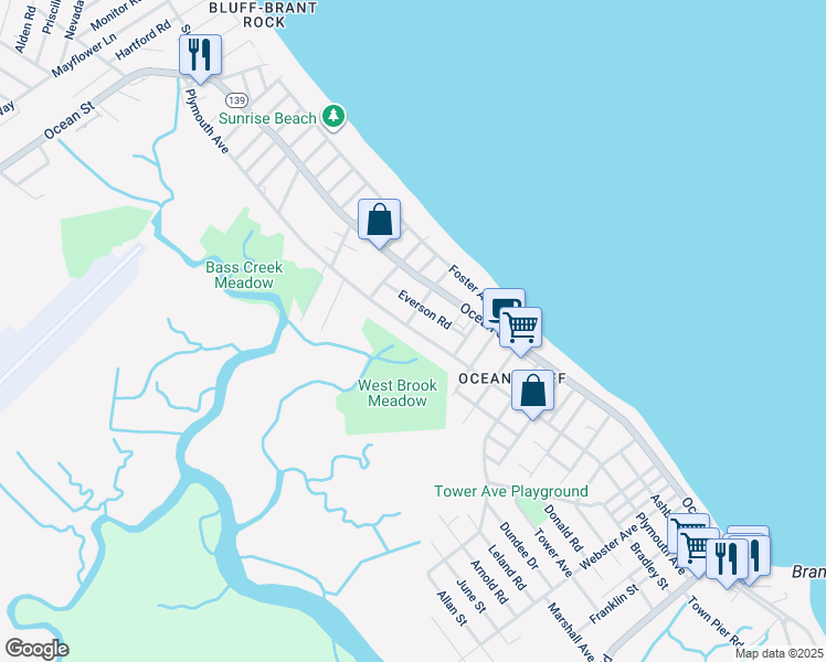 map of restaurants, bars, coffee shops, grocery stores, and more near 318 Plymouth Avenue in Marshfield