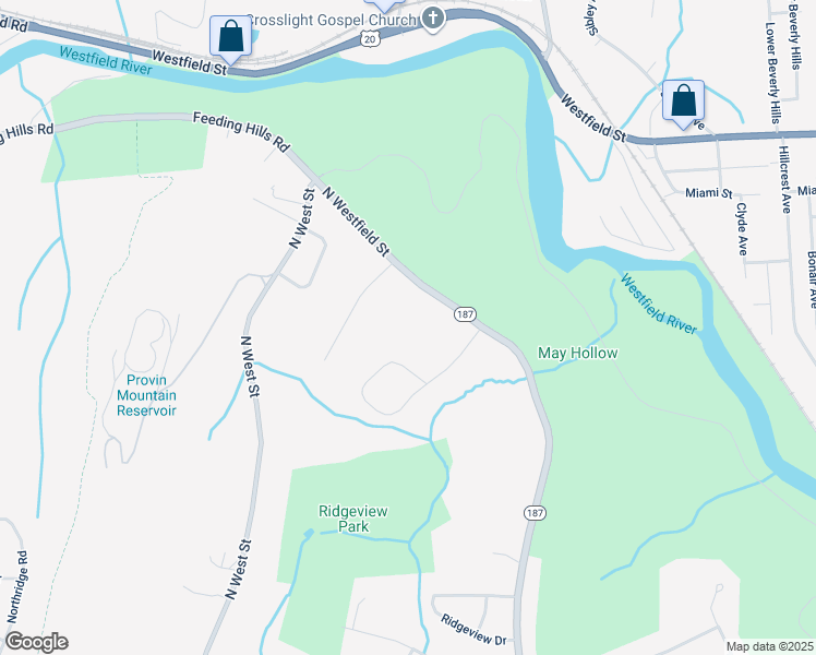map of restaurants, bars, coffee shops, grocery stores, and more near 991 North Westfield Street in Agawam