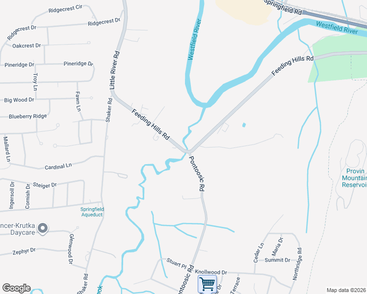 map of restaurants, bars, coffee shops, grocery stores, and more near 474 Little River Road in Westfield