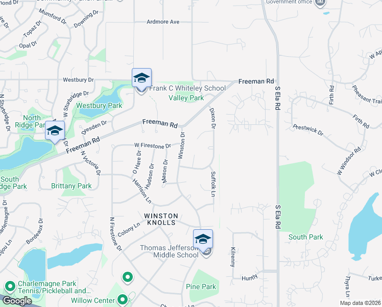 map of restaurants, bars, coffee shops, grocery stores, and more near 4160 Williams Court in Hoffman Estates