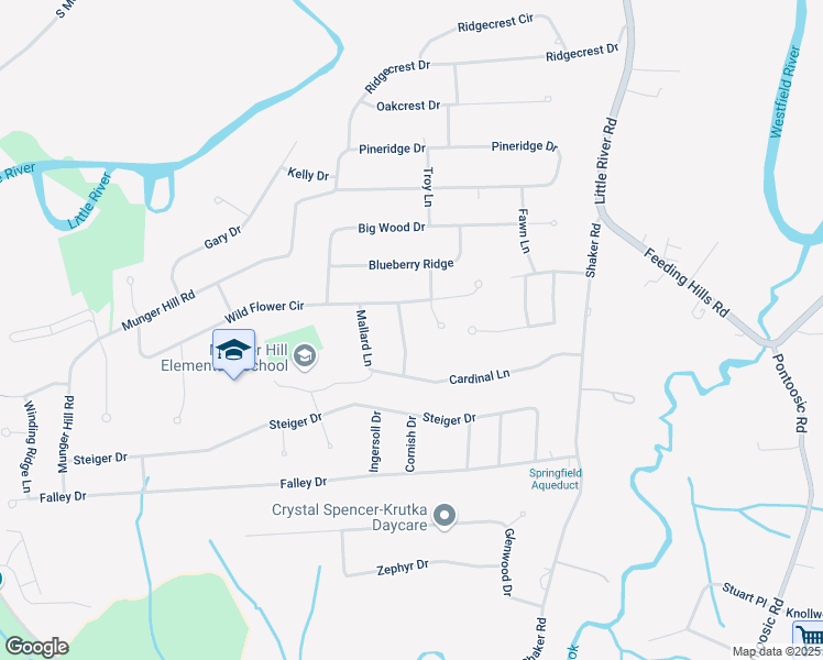 map of restaurants, bars, coffee shops, grocery stores, and more near 23 Lady Slipper Circle in Westfield
