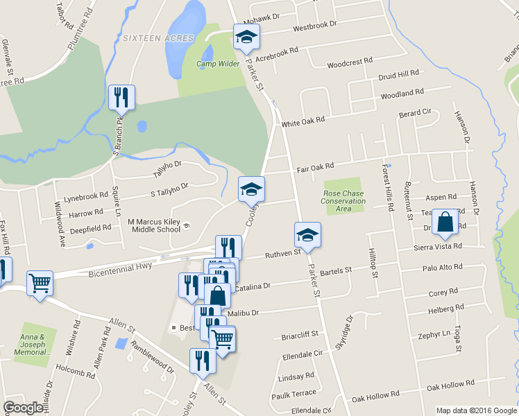 map of restaurants, bars, coffee shops, grocery stores, and more near 163 Cooley Street in Springfield