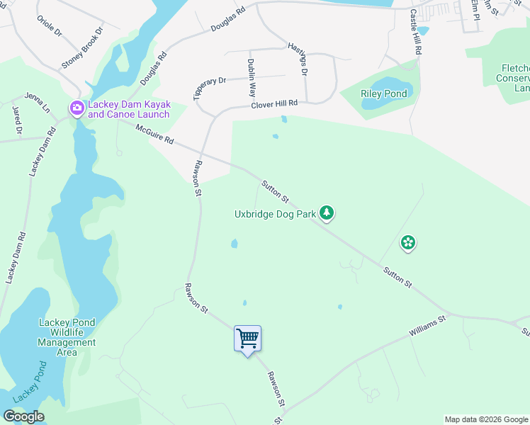 map of restaurants, bars, coffee shops, grocery stores, and more near 72-98 Sutton Street in Uxbridge