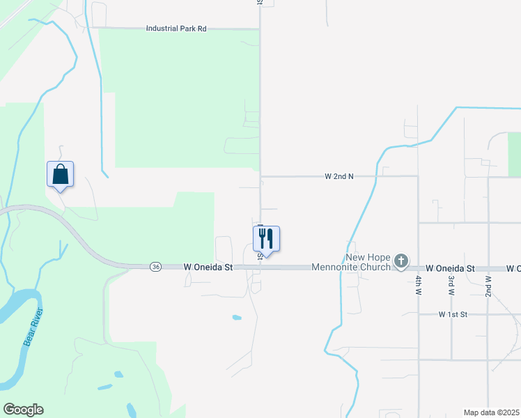 map of restaurants, bars, coffee shops, grocery stores, and more near 143 North 800 West in Preston