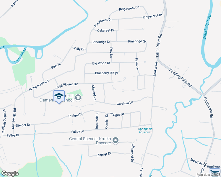 map of restaurants, bars, coffee shops, grocery stores, and more near 23 Lady Slipper Cir in Westfield