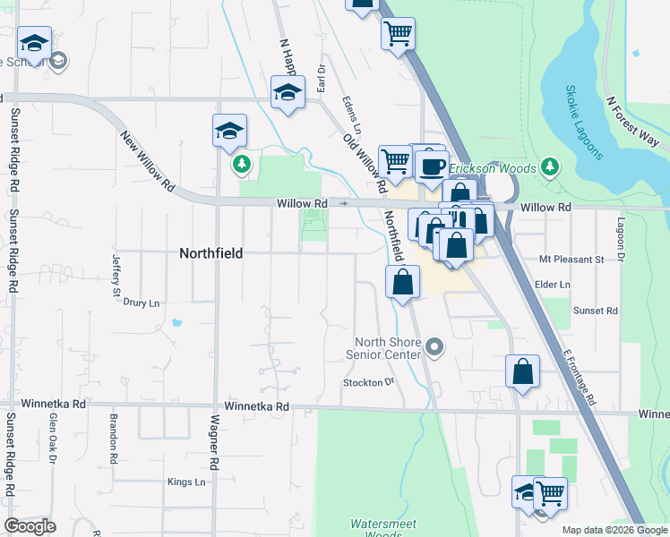 map of restaurants, bars, coffee shops, grocery stores, and more near 270 Bristol Street in Northfield