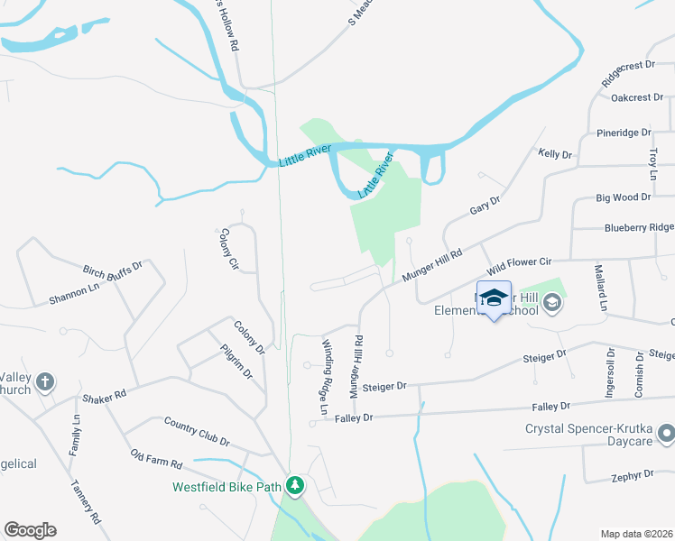 map of restaurants, bars, coffee shops, grocery stores, and more near 29 Camelot Lane in Westfield
