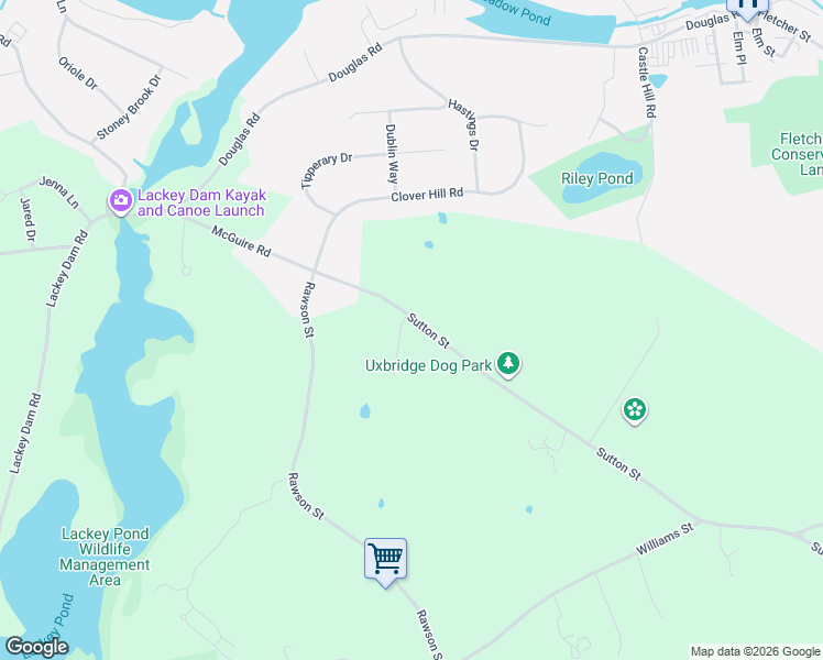 map of restaurants, bars, coffee shops, grocery stores, and more near 8 Bayliss Way in Uxbridge