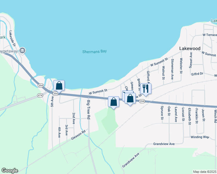 map of restaurants, bars, coffee shops, grocery stores, and more near 4348 West Summit Street in Lakewood