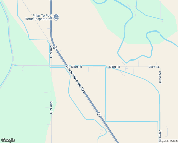 map of restaurants, bars, coffee shops, grocery stores, and more near 7992 Elliott Road in Klamath Falls