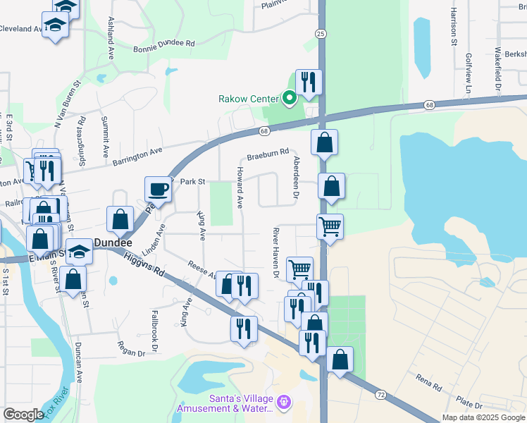 map of restaurants, bars, coffee shops, grocery stores, and more near 624 Deerpath Road in East Dundee