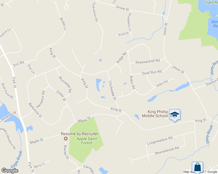 map of restaurants, bars, coffee shops, grocery stores, and more near 11 Chickadee Drive in Norfolk