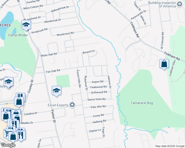 map of restaurants, bars, coffee shops, grocery stores, and more near 79 Blueberry Hill Street in Springfield