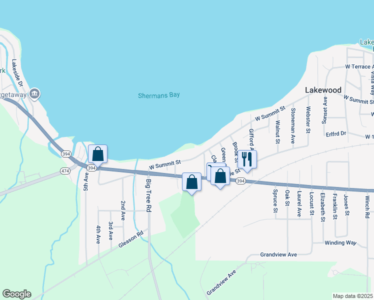 map of restaurants, bars, coffee shops, grocery stores, and more near 4348 West Summit Street in Lakewood