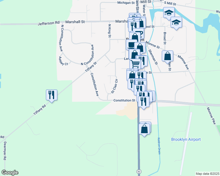 map of restaurants, bars, coffee shops, grocery stores, and more near 217 Ontario Court in Brooklyn