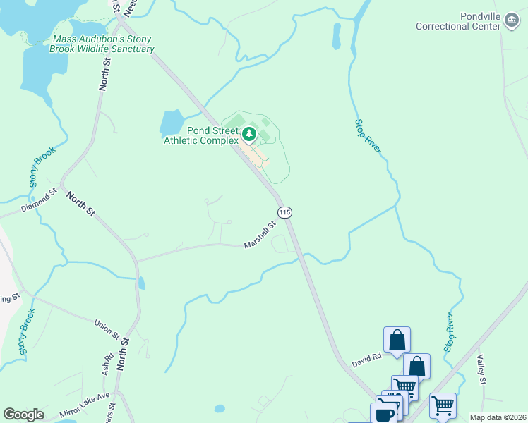 map of restaurants, bars, coffee shops, grocery stores, and more near 4 Marshall Street in Norfolk