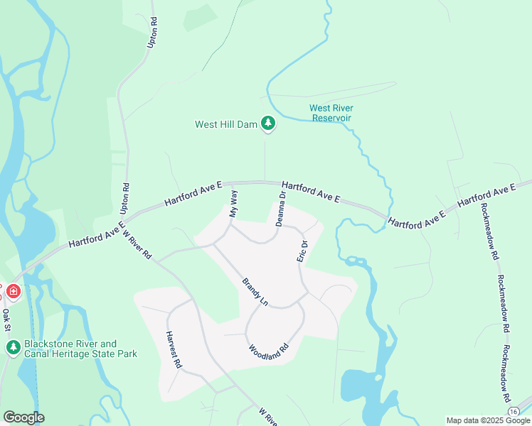 map of restaurants, bars, coffee shops, grocery stores, and more near 58 Deanna Drive in Uxbridge