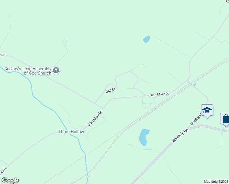 map of restaurants, bars, coffee shops, grocery stores, and more near 28 Gail Dr in Owego