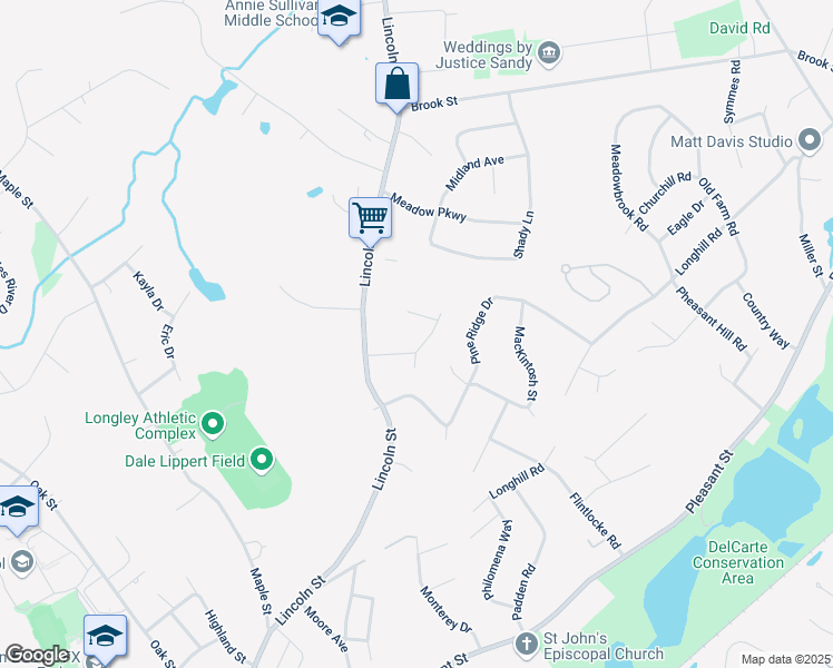 map of restaurants, bars, coffee shops, grocery stores, and more near 10 York Lane in Franklin